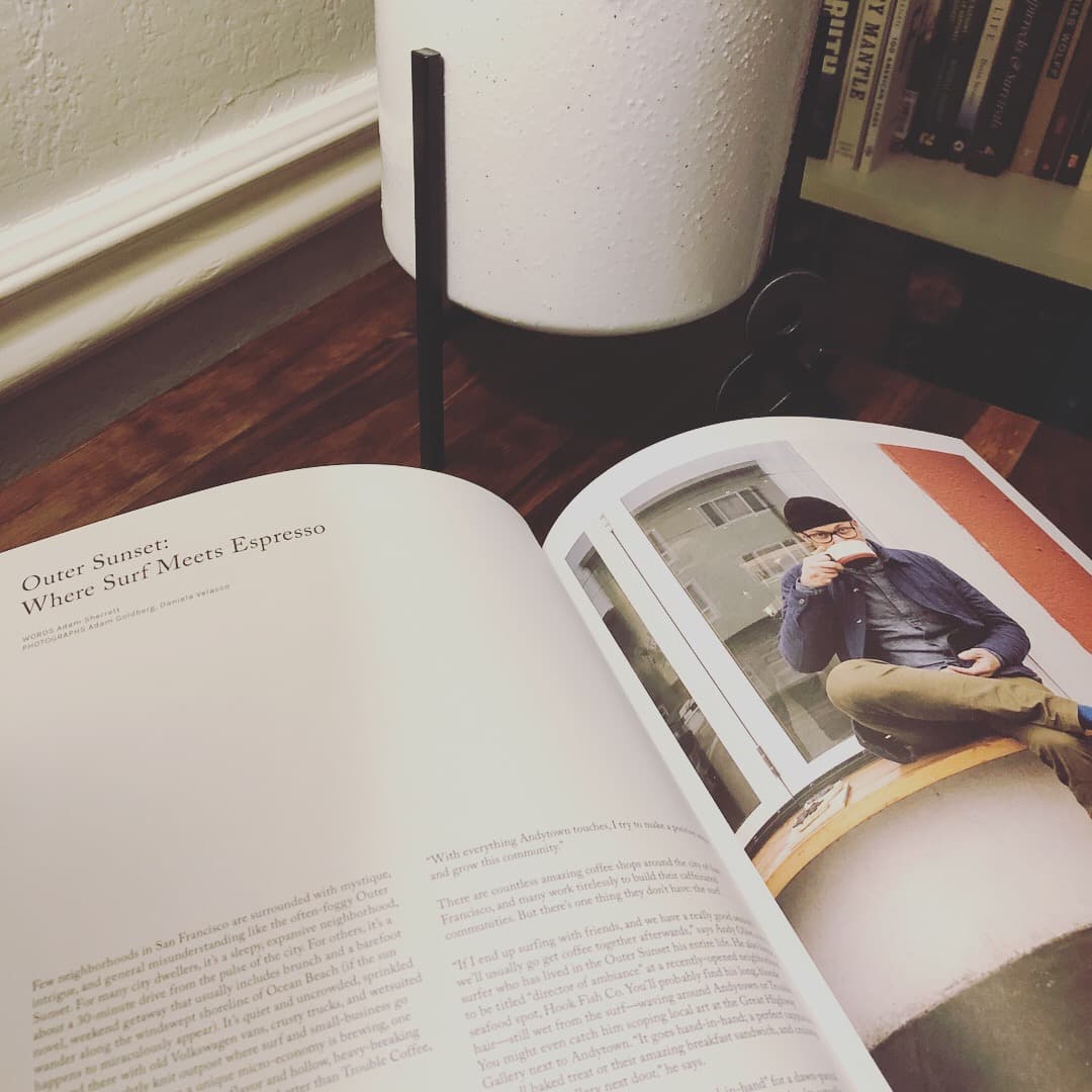 An open design magazine spread