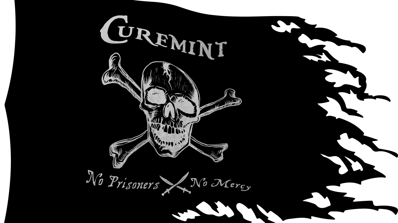 A pirate flag illustration from Curemint's early days, before the company became Terzo